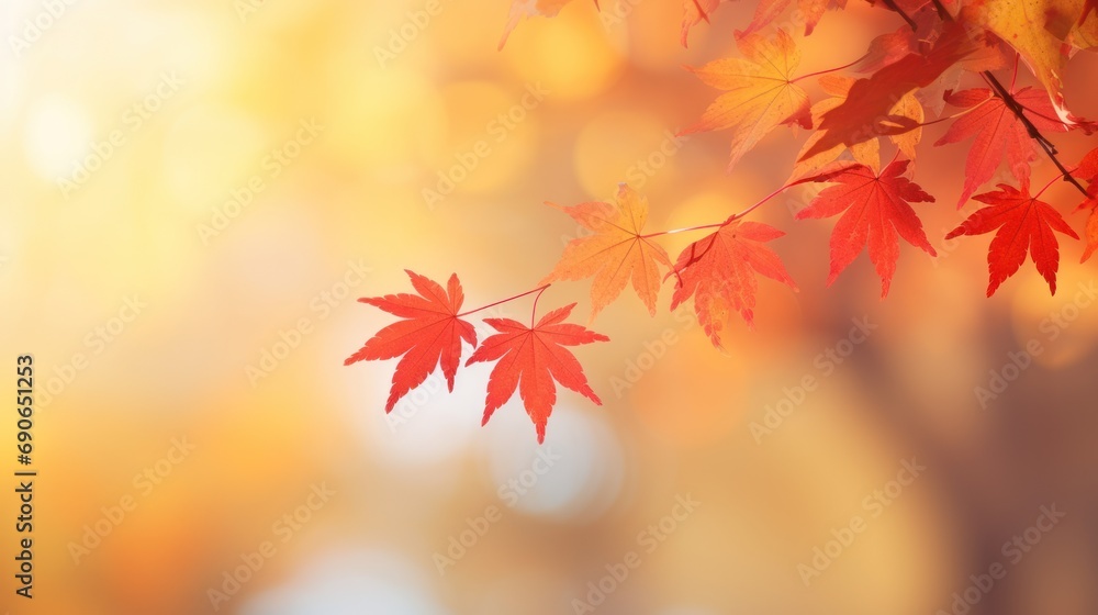 Autumn, red and yellow maple leaves with soft focus light and bokeh background. Autumn, red and yellow maple leaves with soft focus light and bokeh background.