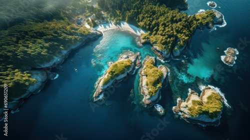Aerial view of beautiful islands. drone view