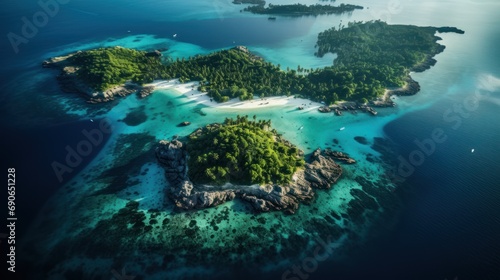 Aerial view of beautiful islands. drone view