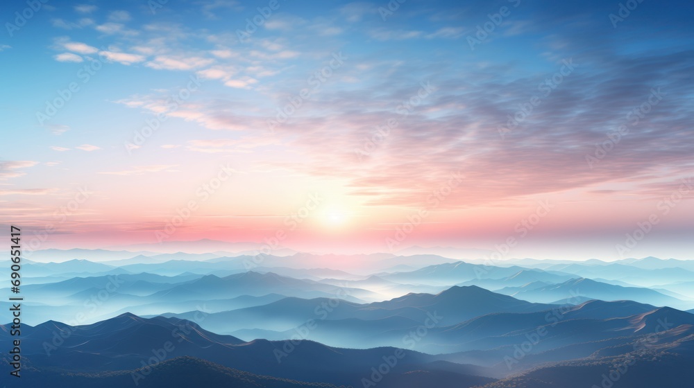 Beautiful view of colorful sunsets on the mountains.
