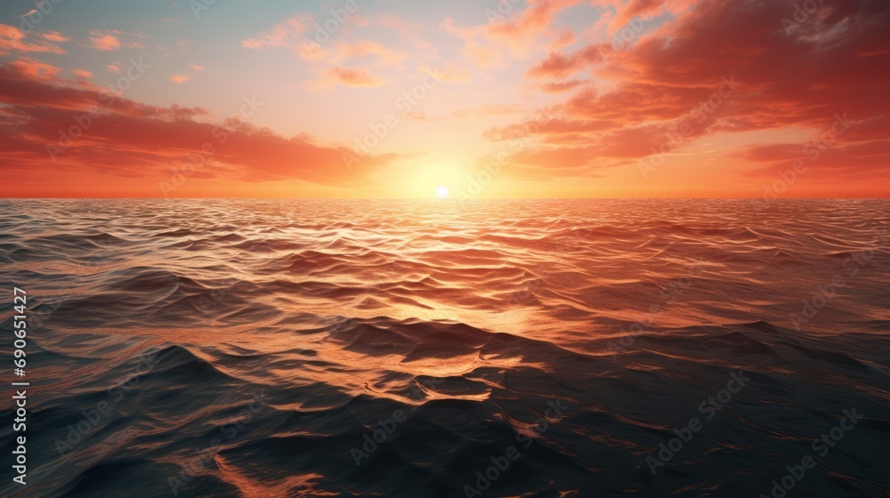 Beautiful sunrise or sunset over the sea.