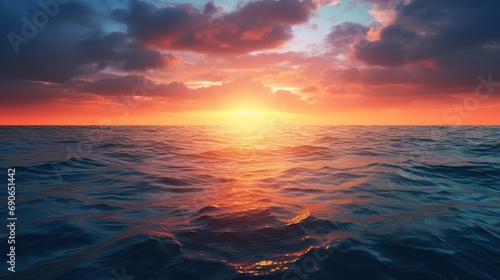 Beautiful sunrise or sunset over the sea.