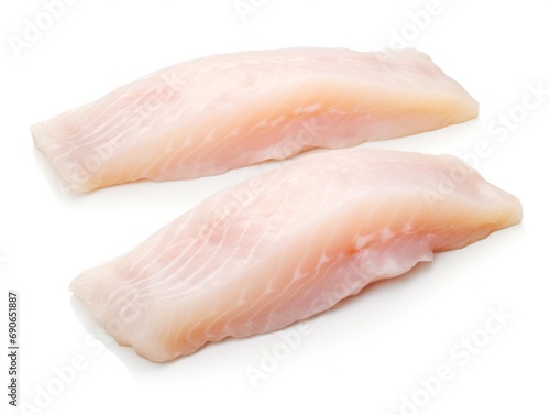 Cod fillets isolated on white background