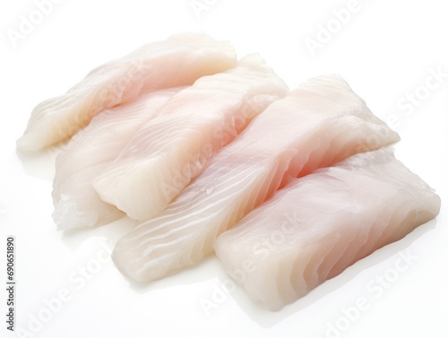 Cod fillets isolated on white background