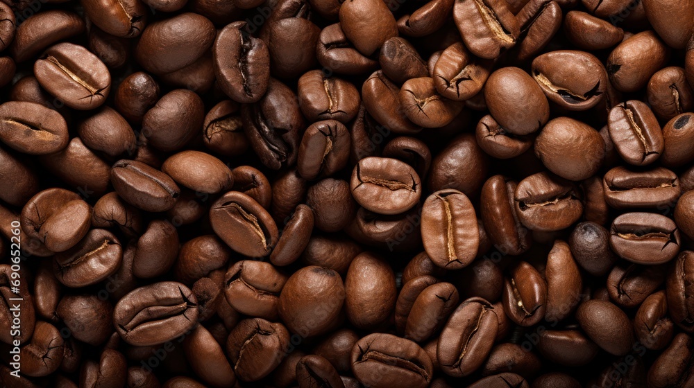 Obraz premium Roasting coffee beans that are selected for quality from fresh coffee beans.
