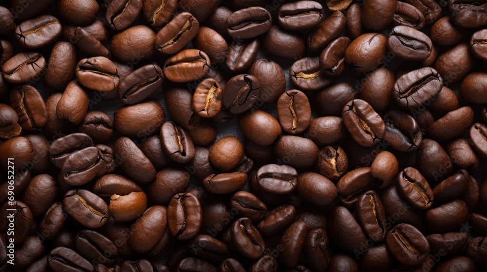 Naklejka premium Roasting coffee beans that are selected for quality from fresh coffee beans.