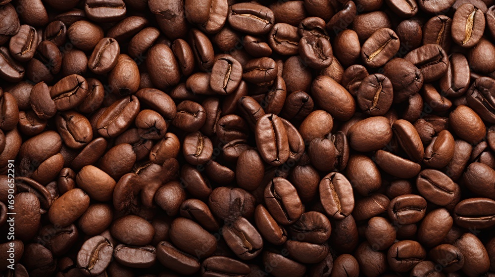 Fototapeta premium Roasting coffee beans that are selected for quality from fresh coffee beans.