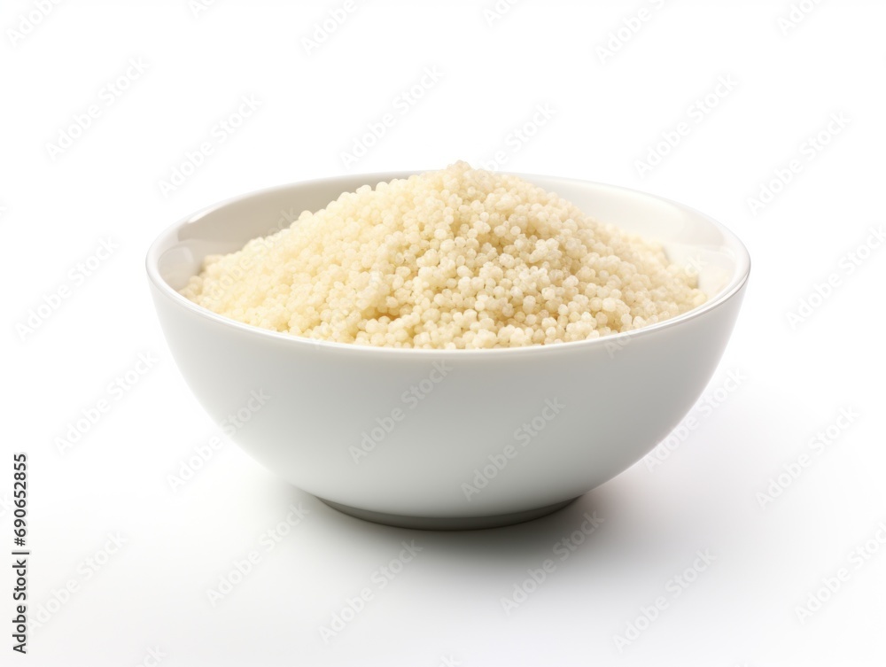 Cooked quinoa isolated on white background Cooked quinoa isolated on white background