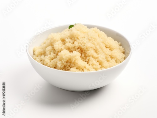 Cooked quinoa isolated on white background