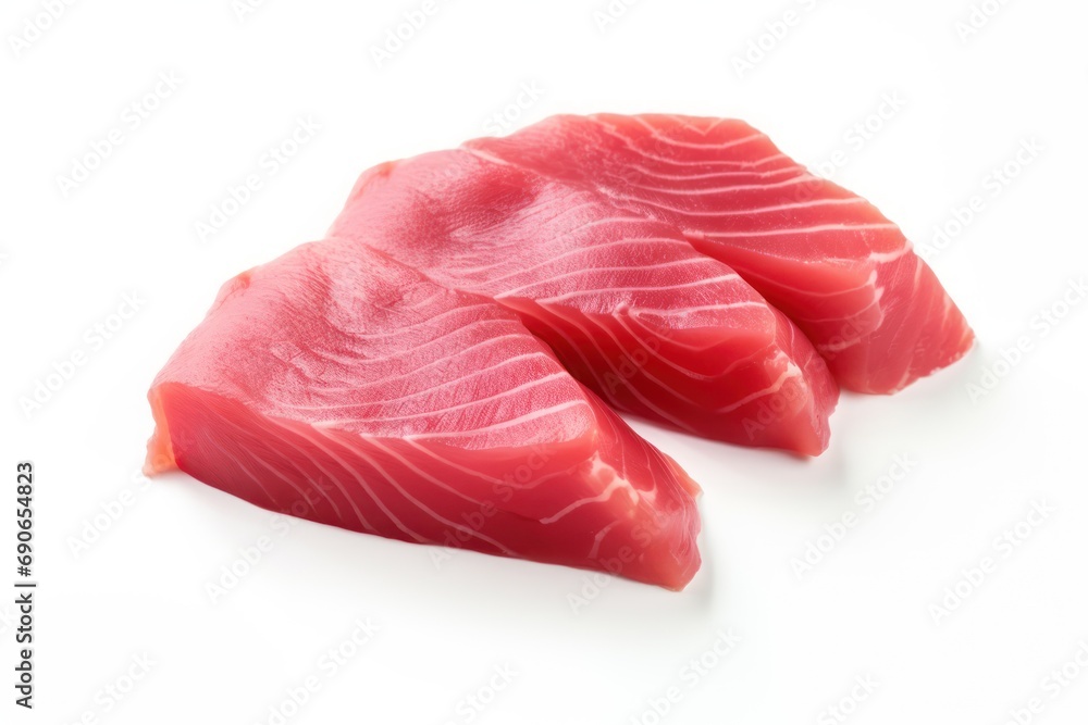 Tuna sashimi isolated on white background. 
