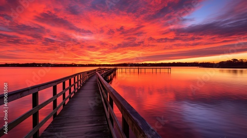 In old saybrook, connecticut, there is a stunning sunrise above the connecticut river. © Akbar