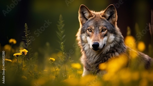 The colorful summer is a perfect time to see the beautiful and elusive eurasian wolf © Akbar