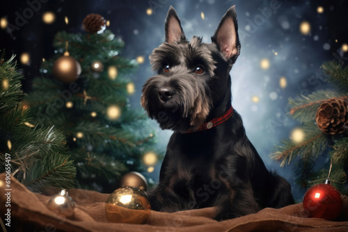 festive happy scotch terrier dog6