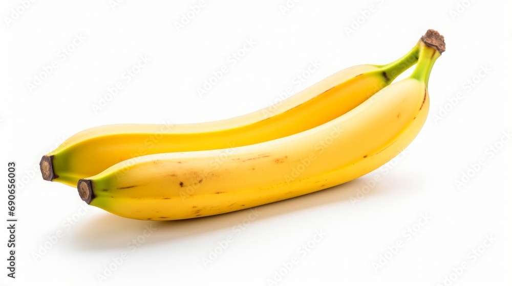 yellow bananas on white background.