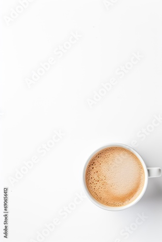 A cup of coffee on a clean surface isolated on white background 