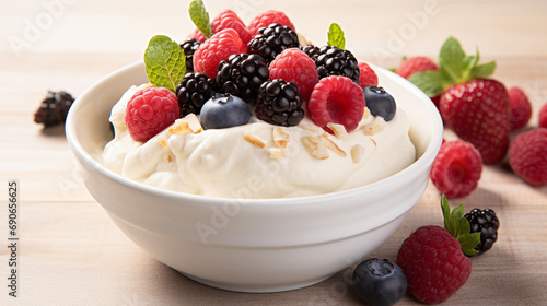 yogurt with berries HD 8K wallpaper Stock Photographic Image 