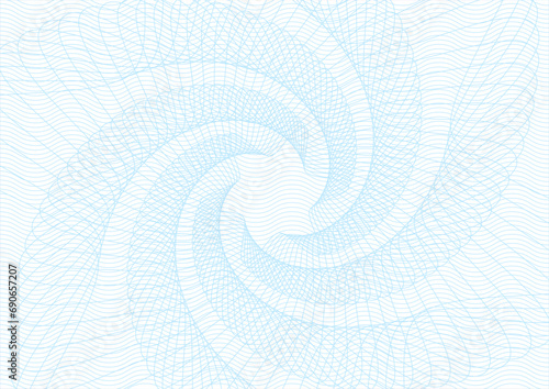 Abstract lines guilloche pattern blue vector background for digital certificate, diploma, official document, formal paper, artificial intelligence concept