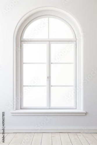 A plain background with a window isolated on white background