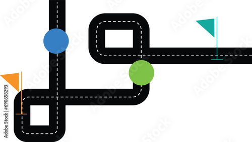 Business road map timeline infographic icons designed. Can be used for steps, options, business process, workflow, diagram, flowchart concept, timeline.