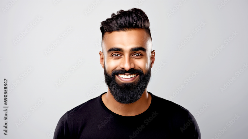 Obraz premium Handsome Indian Man - Smiles A Snow-white Smile - Legal Ai