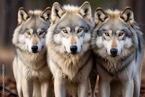 Fauna s Fierce and Endangered  Gray Wolf Pack  a Dangerous Hunter of the Wild