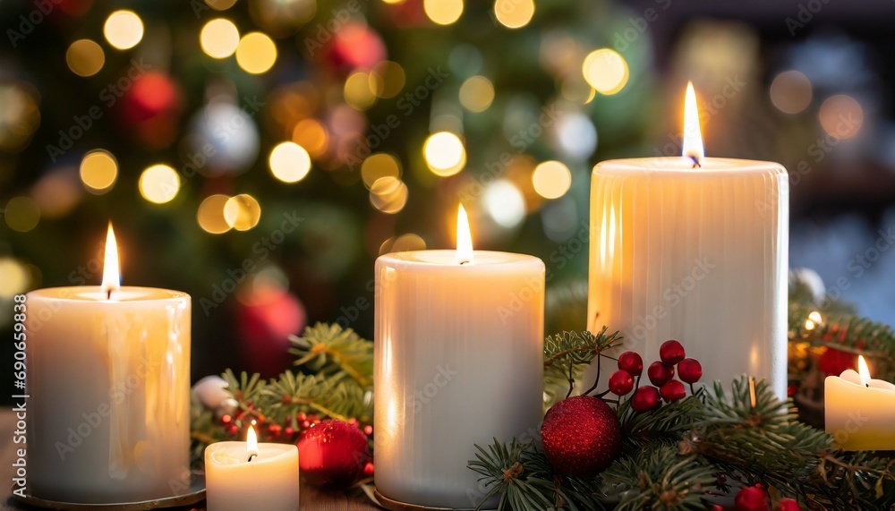 christmas candle and christmas tree christmas candle and christmas tree