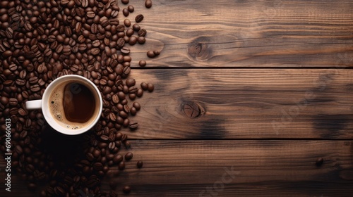 Vintage coffee cup on black background Copy space