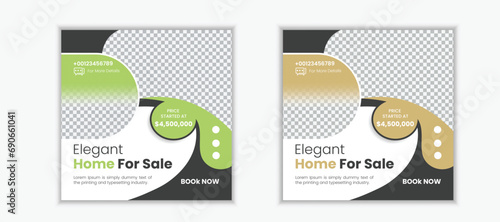 Vector real estate  bifold brochure template design in different color.