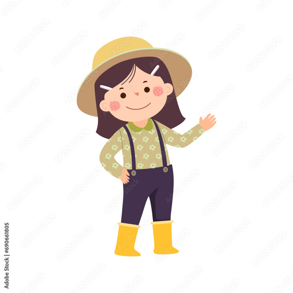 Little girl farmer or gardener showing her hand Little girl farmer or gardener showing her hand