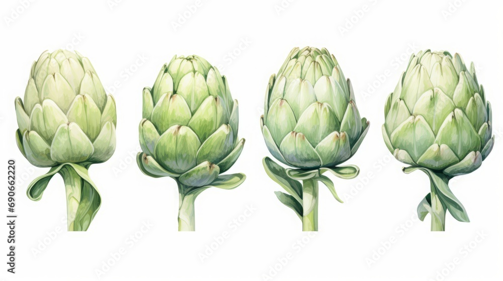 fresh artichoke on white background. fresh artichoke on white background.