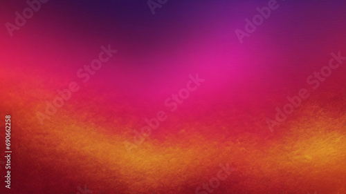 Gold yellow amber burnt orange coral fire red bright pink magenta purple violet abstract background. Color gradient ombre blur. Noise grain rough grunge. Design. Fall autumn.Bright hot neon metal foil photo