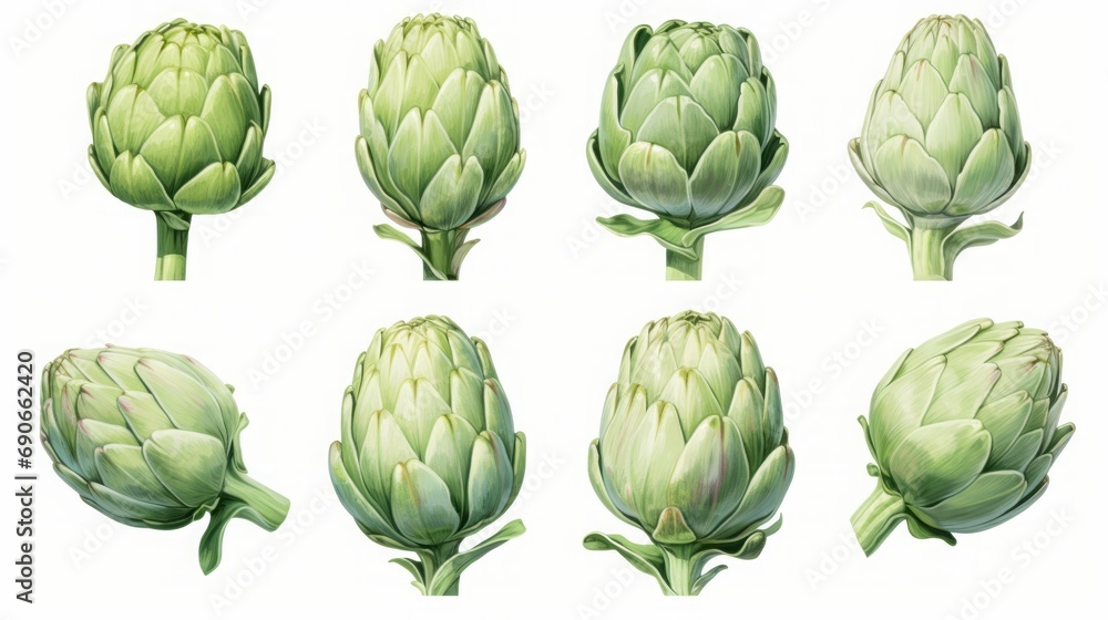Fototapeta premium fresh artichoke on white background.