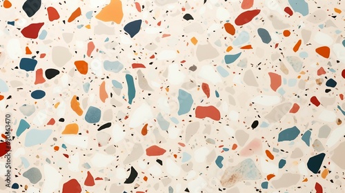 Abstract colorful terrazzo floor texture background AI Generated