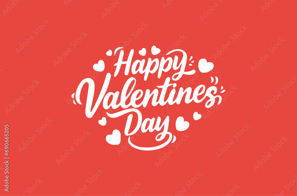 vector happy valentines day text lettering heart shape