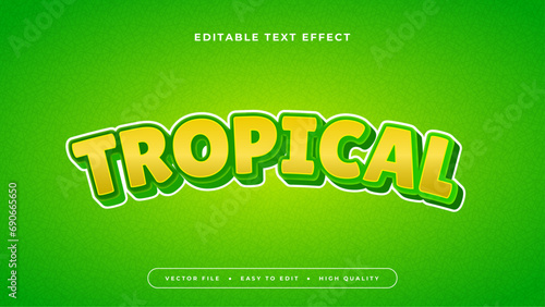 Yellow and green tropical 3d editable text effect - font style