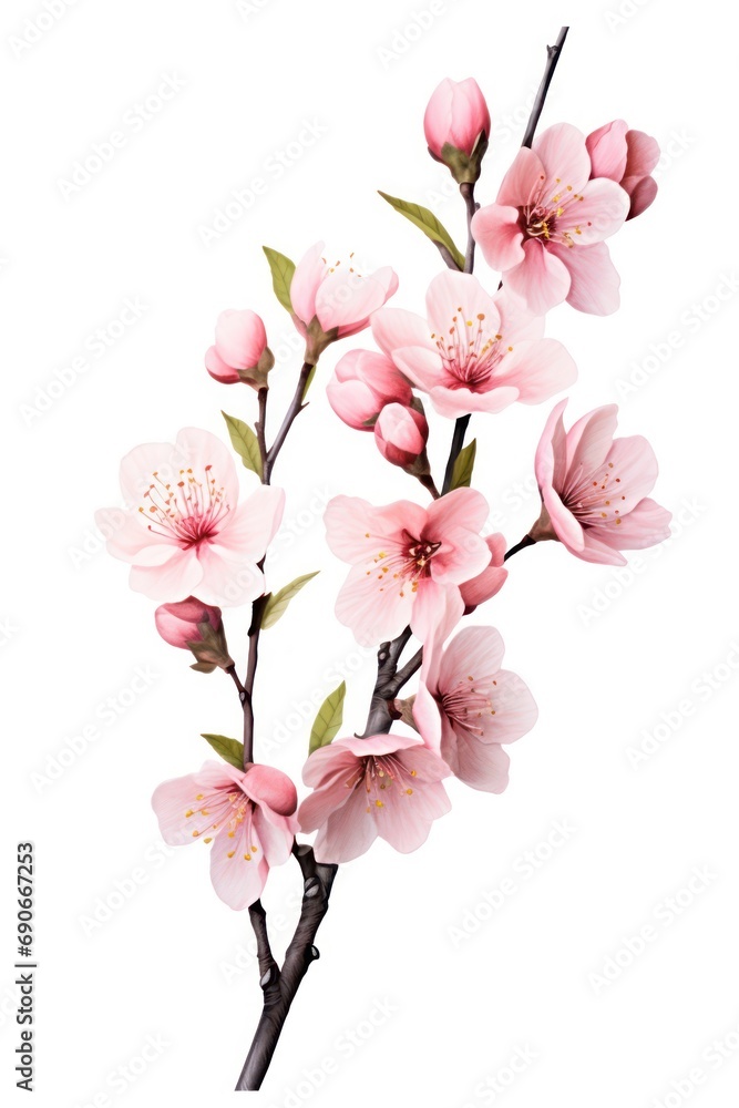 Blossoming isolated on white background 