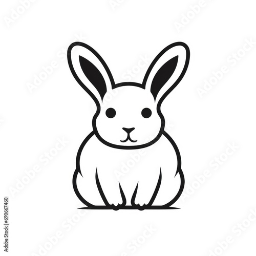 Bottoms Up! Adorable Bunny Outline for Easter and Spring Designs - Happy and Cute Rabbit in Line Art
