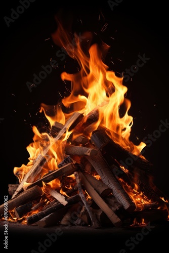 Bonfire isolated on white background 