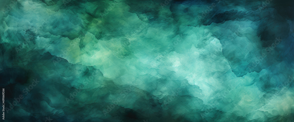 Green Abstract with Dynamic Light-Dark Contrast - Generative AI