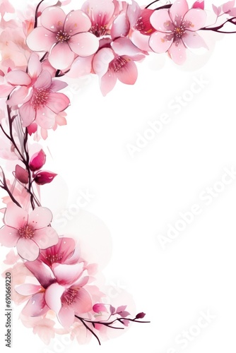 Cherry Blossom Delight Frame isolated on white