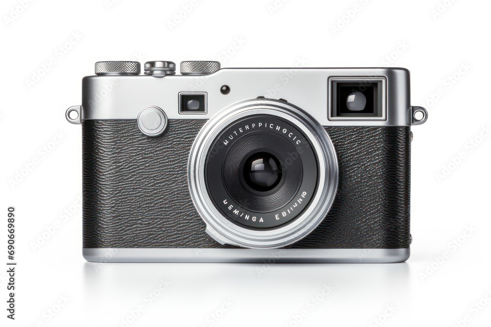Compact camera isolated on white background
