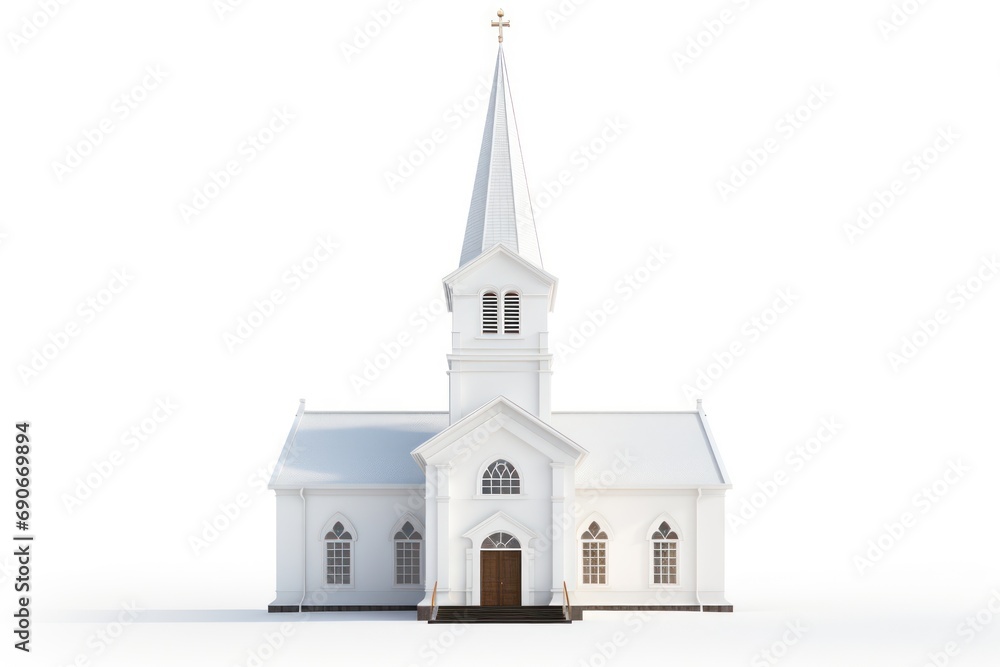 Church isolated on white background