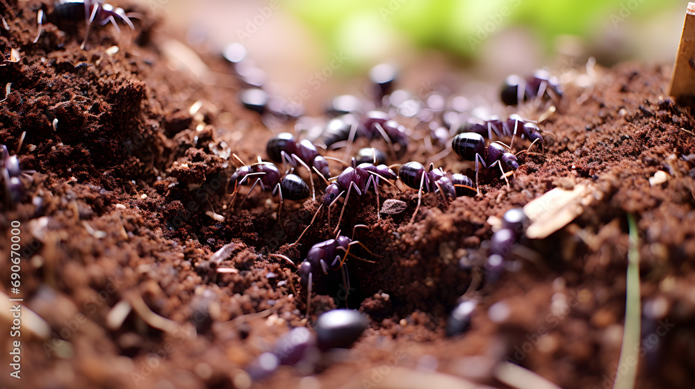 Anthill Closeup, Group of Ants, Soil Habitat, Ant Colony, Insect Macro ...
