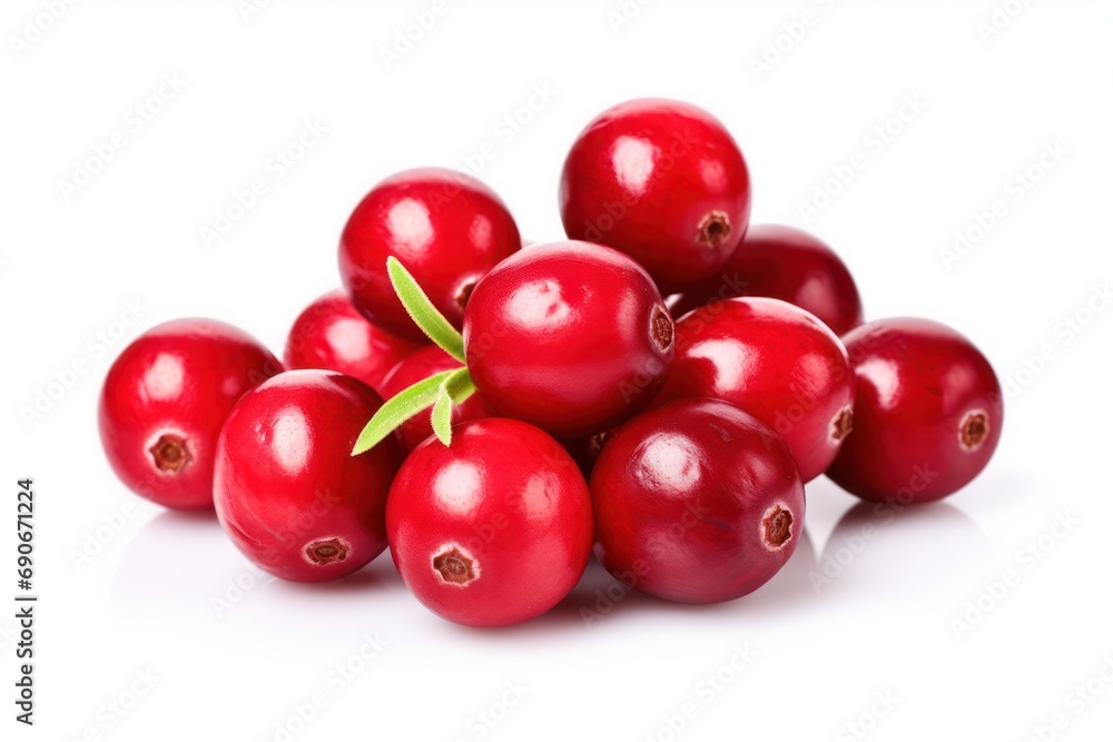 Cranberries isolated on white background 