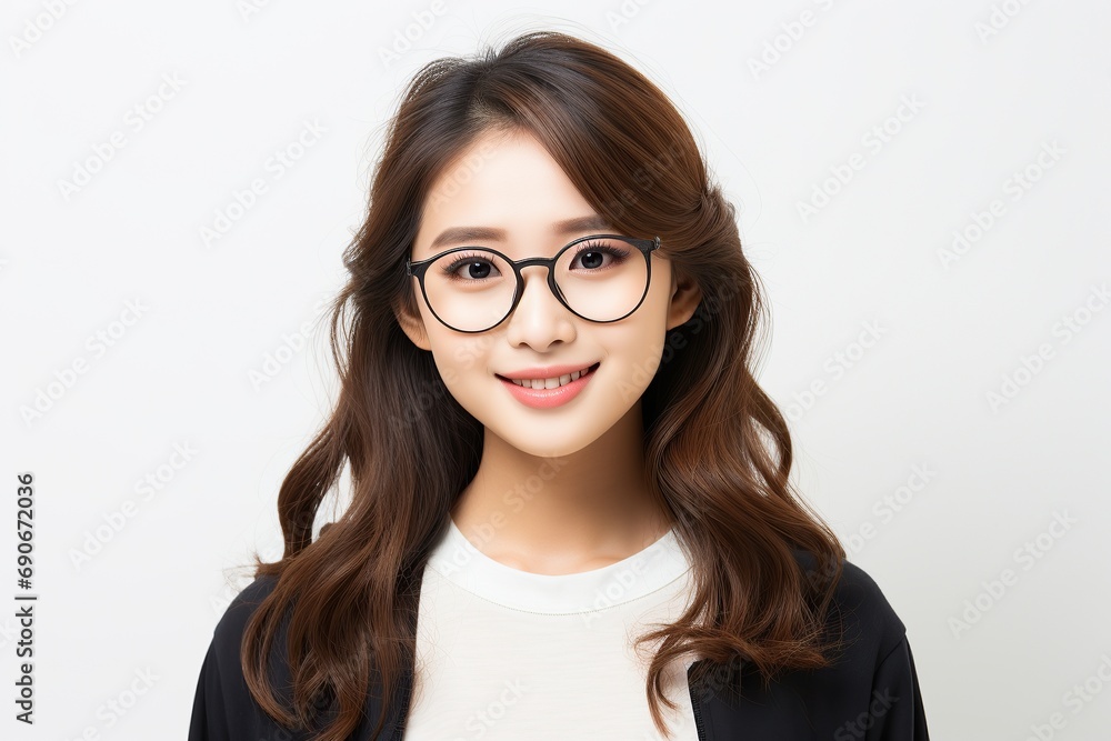 Obraz premium Young Asian woman wear eyeglasses beautiful student