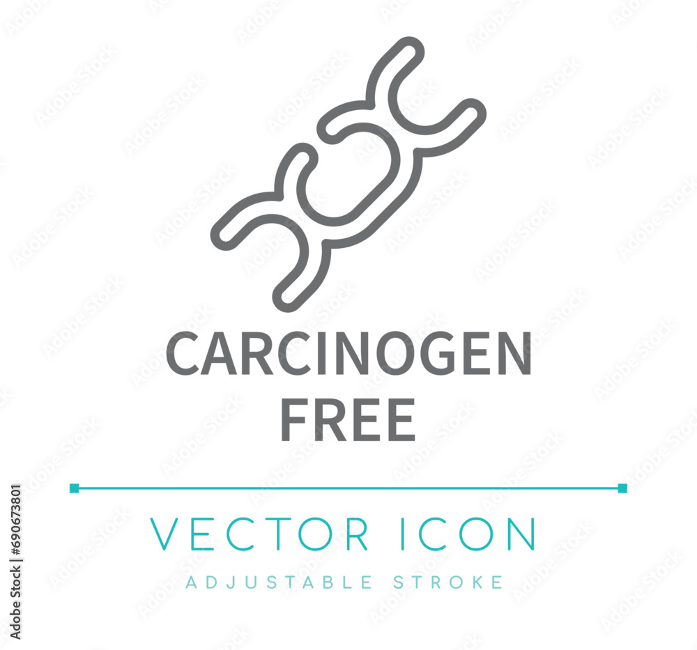 Carcinogen Free Eco Friendly Line Icon Carcinogen Free Eco Friendly Line Icon
