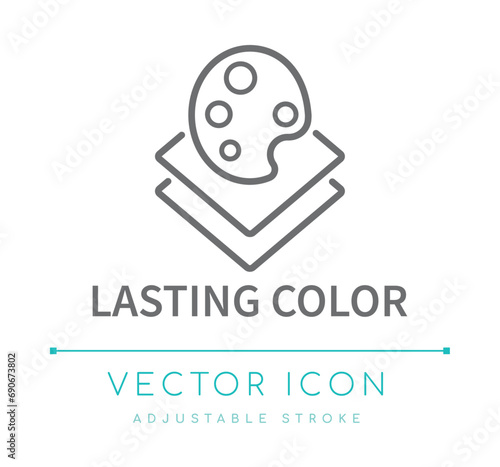 Lasting Color Textile Line Icon
