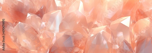 Delicate sparkling background with peach fuzz crystals. photo