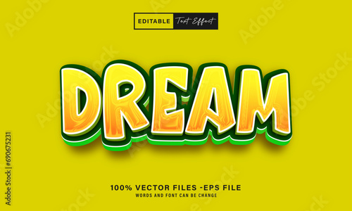 Dream 3D vector editable text effect style template