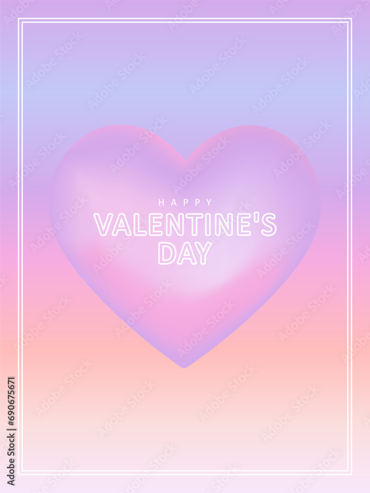 Delicate card for Valentine's Day in marshmallow shades with a voluminous heart.